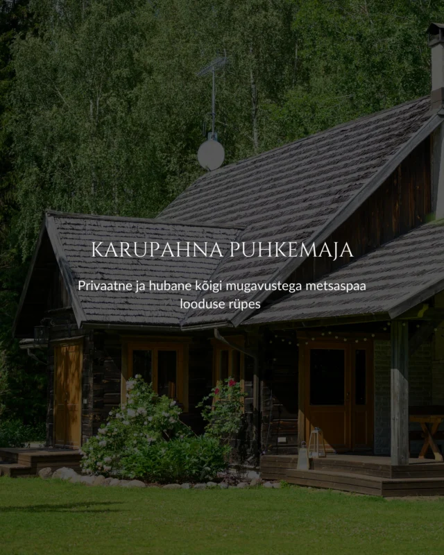 Saage tuttavaks – privaatne metsaspaa looduse rüpes – Karupahna Puhkemaja. 🤎
Kõigi mugavustega hubane metsamaja koos sauna, kümblustünni ja suure terrassiga. 

Ideaalne paik, kus nautida tõelist Eesti suve koos pere, sõprade või tiimiga!
🌿 Avasta rohkem: hotel.toosikannu.ee